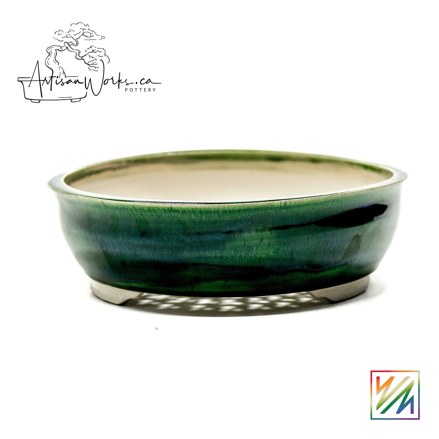 240215100 - wheel thrown bonsai pot