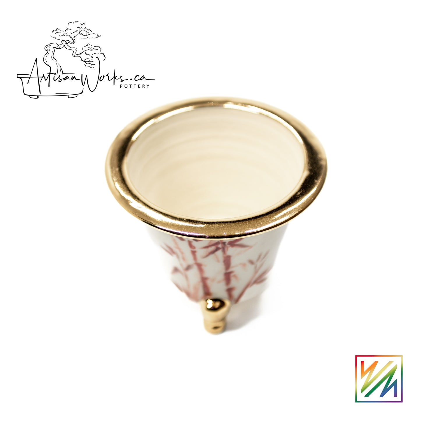 240215106 - royal accented, handpainted neofinetia orchid pot