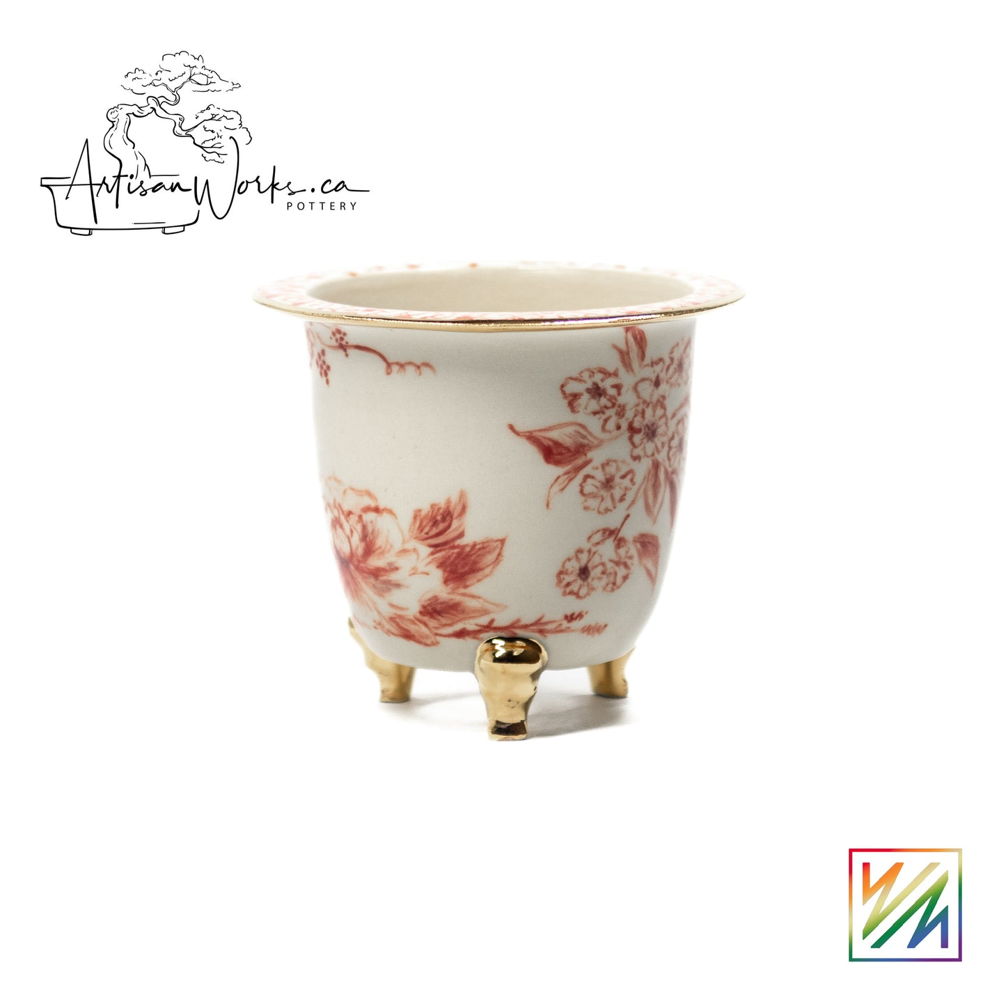 240215113 - royal accented, handpainted neofinetia orchid pot
