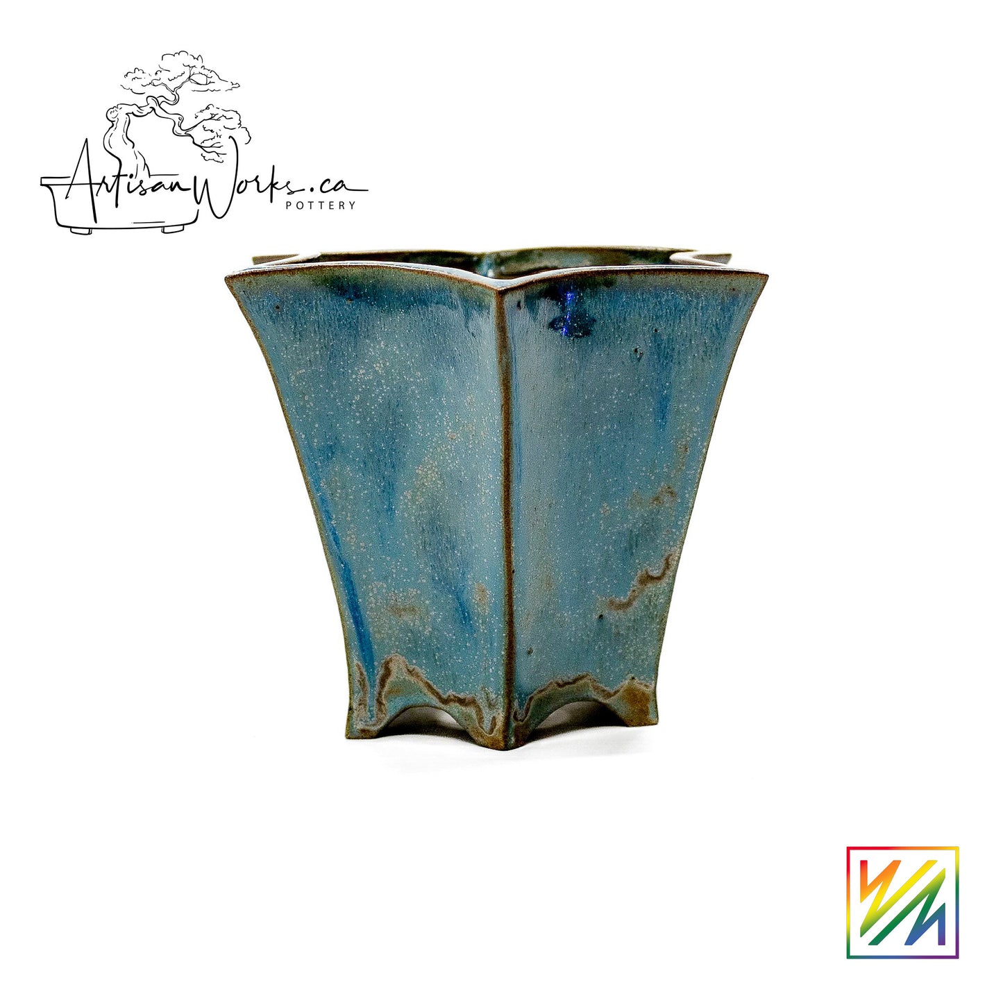 240215094 - slab built six sided bonsai pot