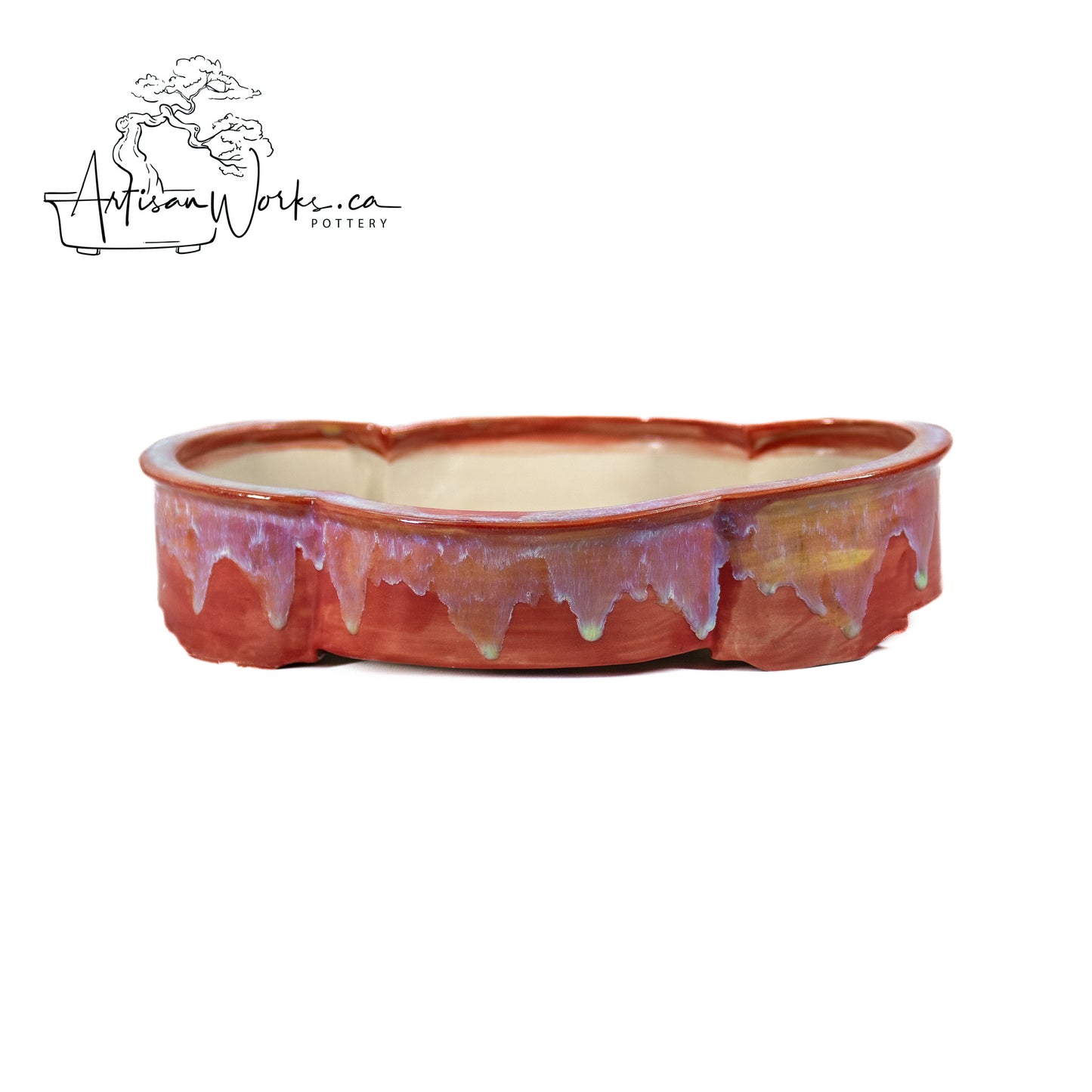 240306135 - slab built oval, mokko inspired bonsai pot