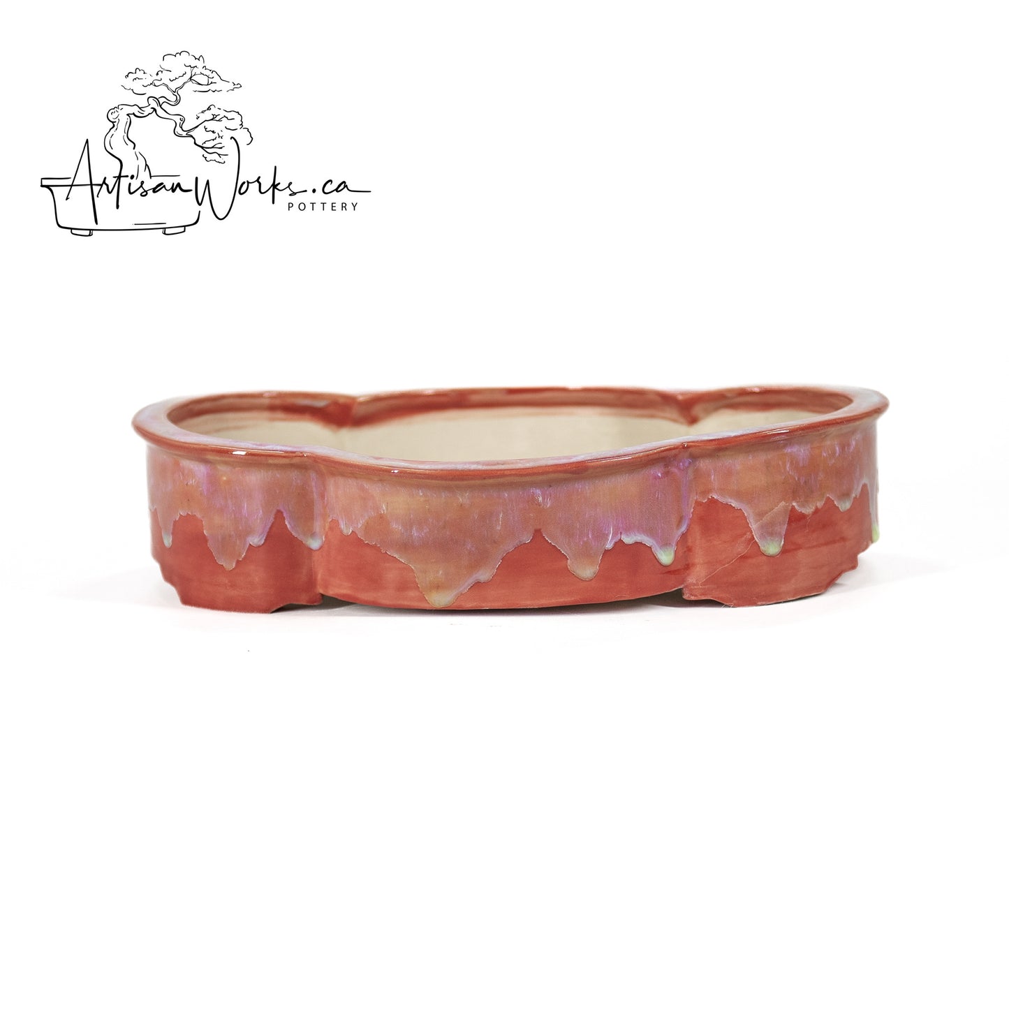 240306135 - slab built oval, mokko inspired bonsai pot