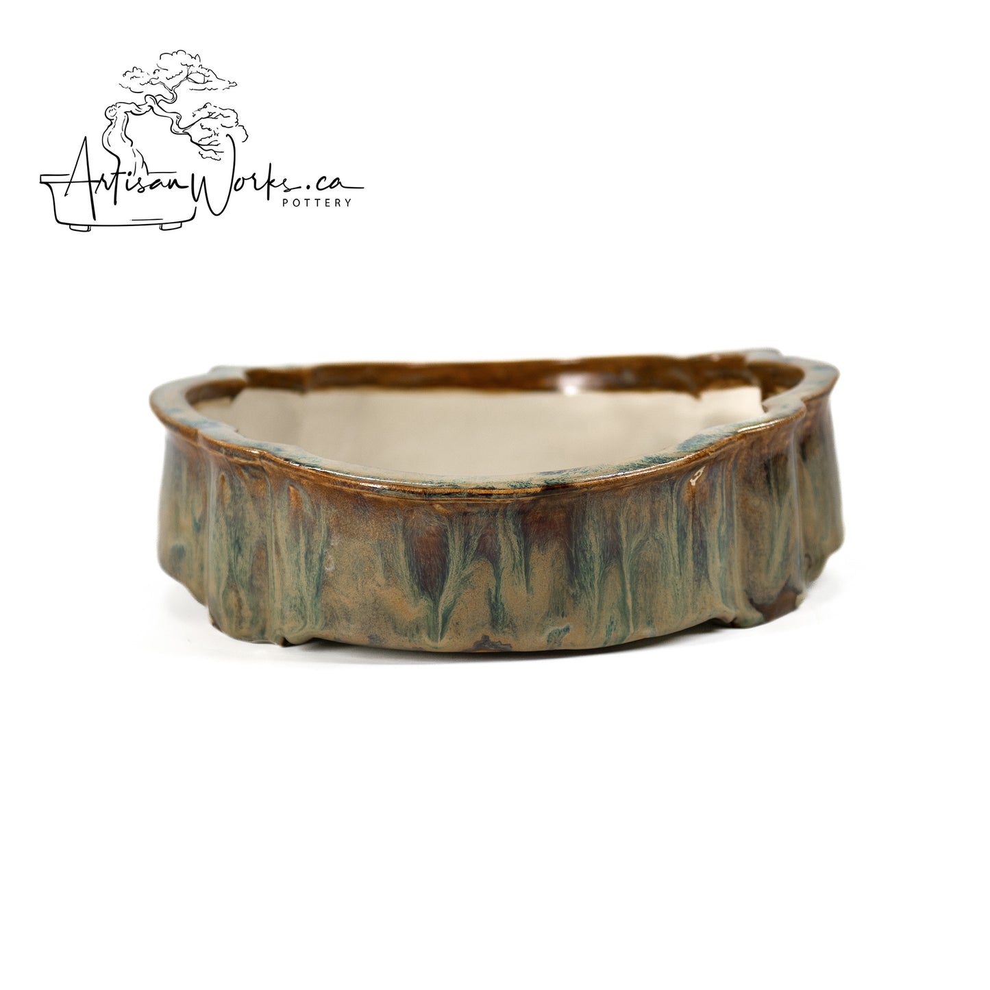 240306136 - slab built round, mokko inpsired, bonsai pot