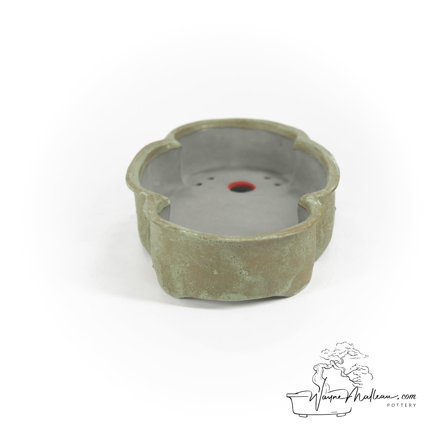 240319153 - slab built oval, mokko inspired bonsai pot
