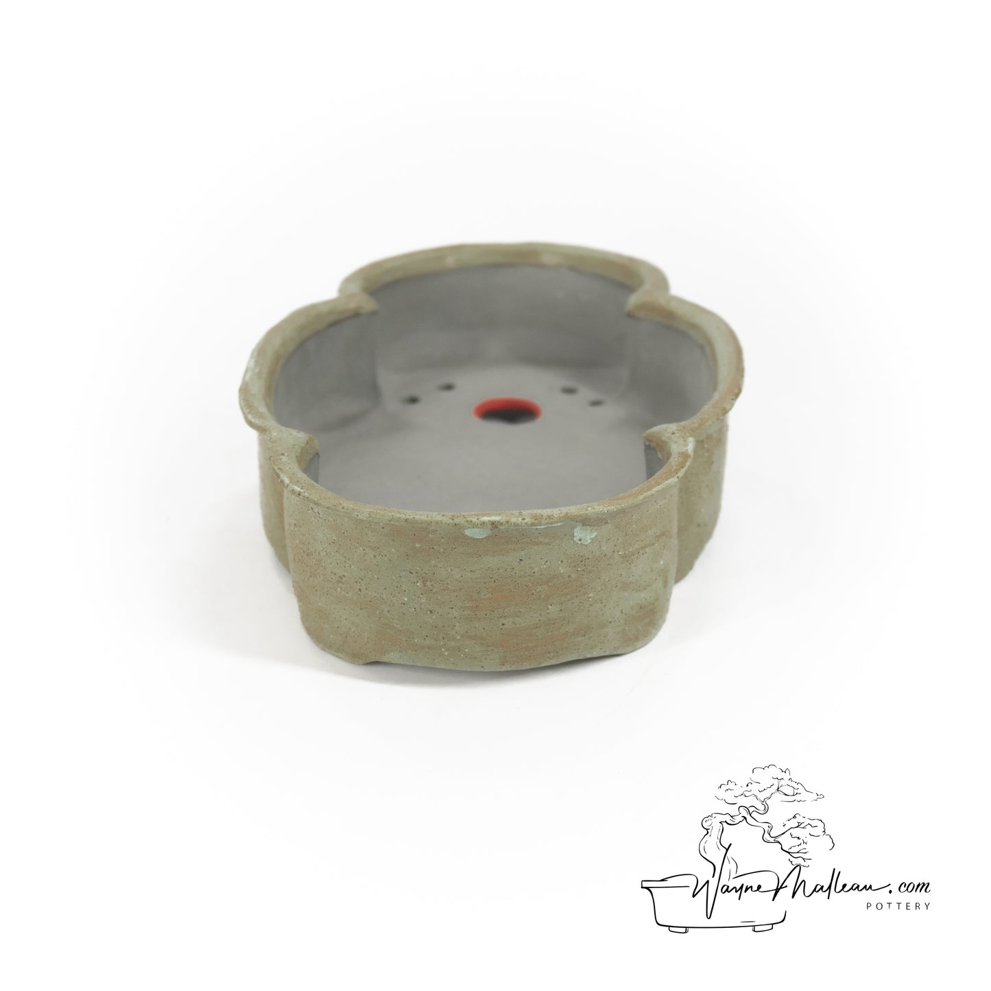 240319153 - slab built oval, mokko inspired bonsai pot