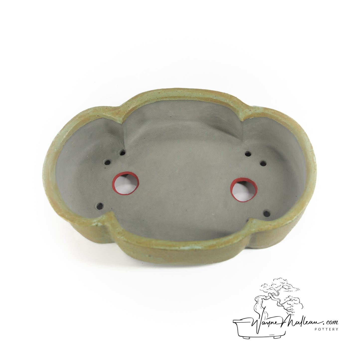 240319153 - slab built oval, mokko inspired bonsai pot
