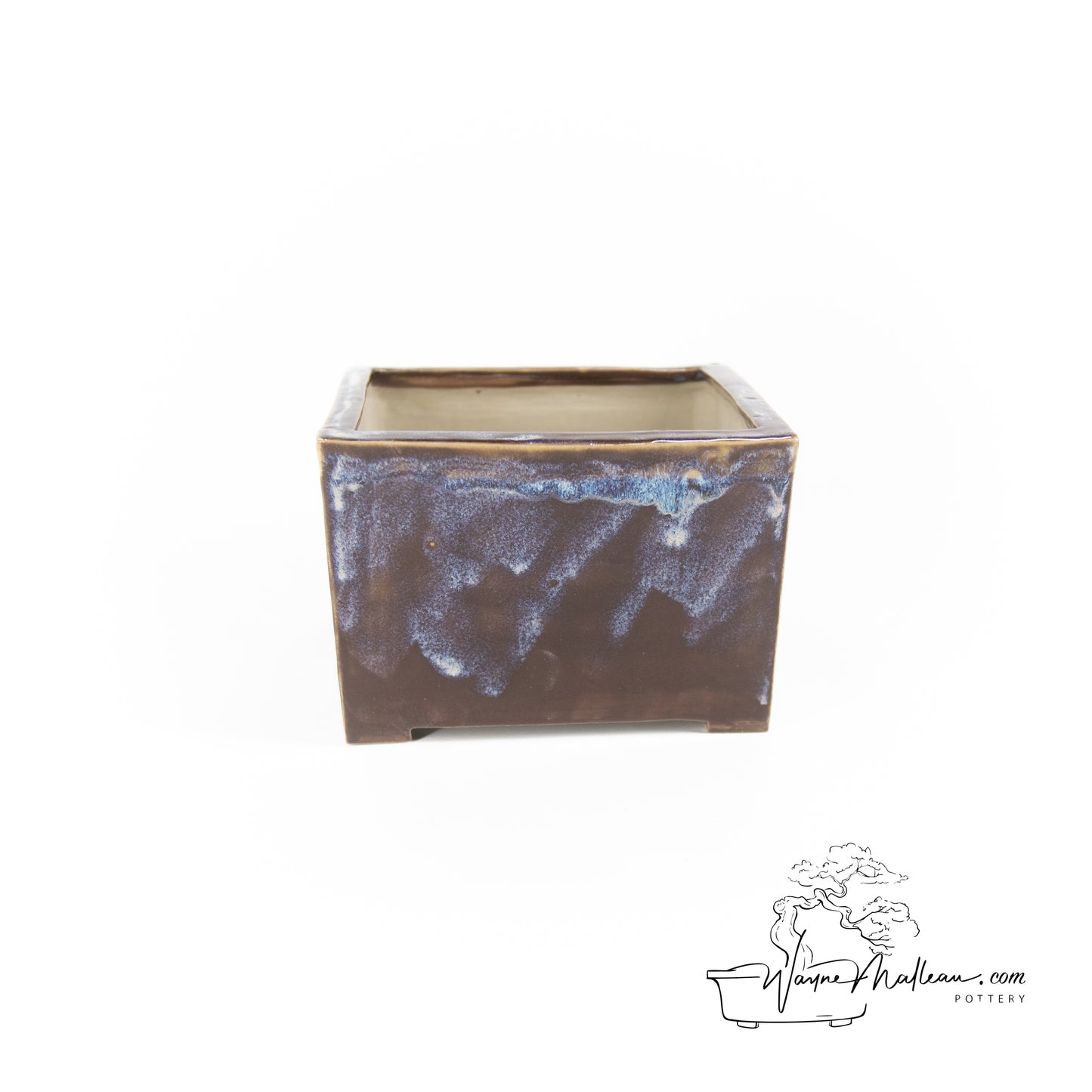 240319158 - slab built square, slant bonsai pot