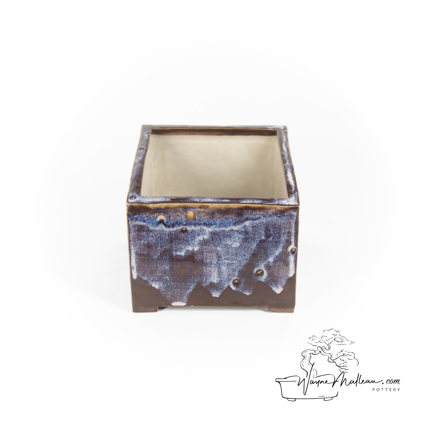 240319158 - slab built square, slant bonsai pot