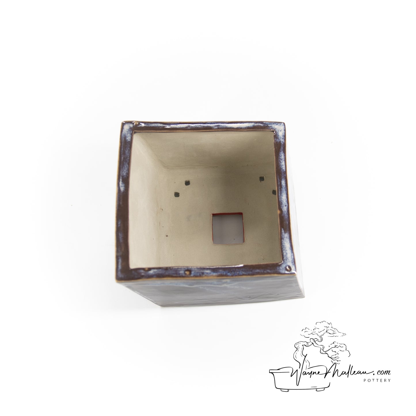 240319158 - slab built square, slant bonsai pot