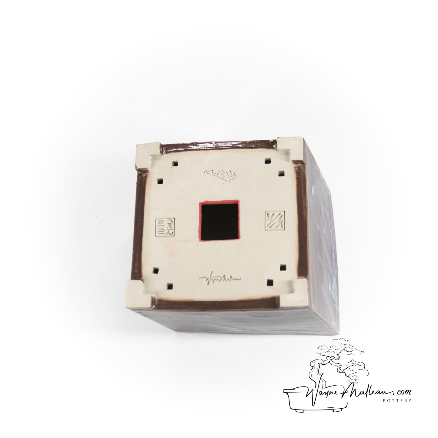 240319158 - slab built square, slant bonsai pot