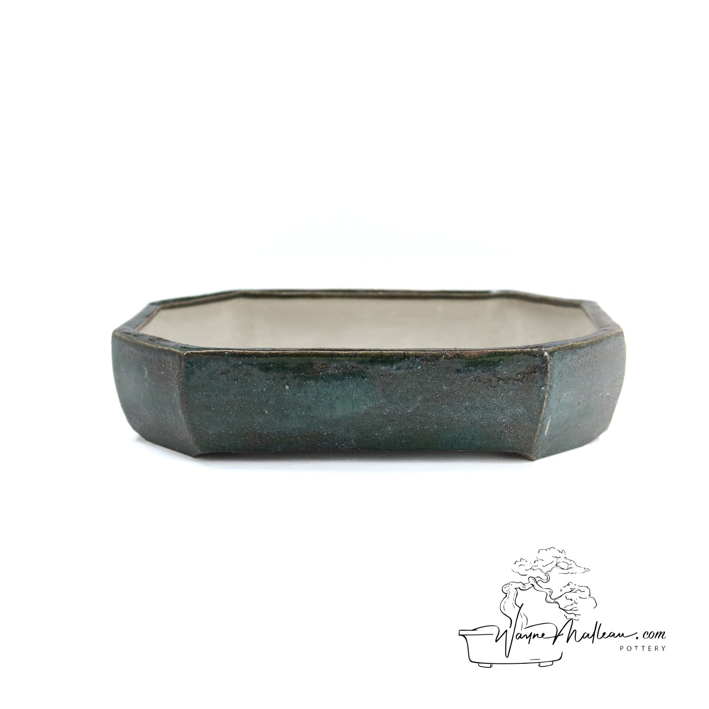 240325162 - slab built rectangle, cut cornered bonsai pot