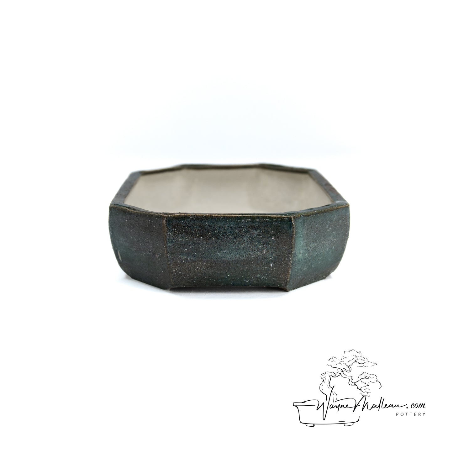 240325162 - slab built rectangle, cut cornered bonsai pot