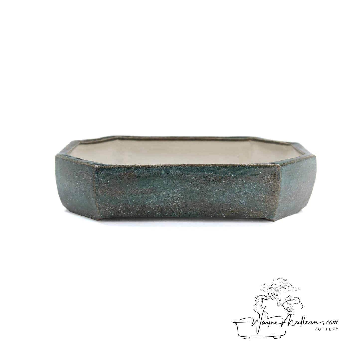 240325162 - slab built rectangle, cut cornered bonsai pot