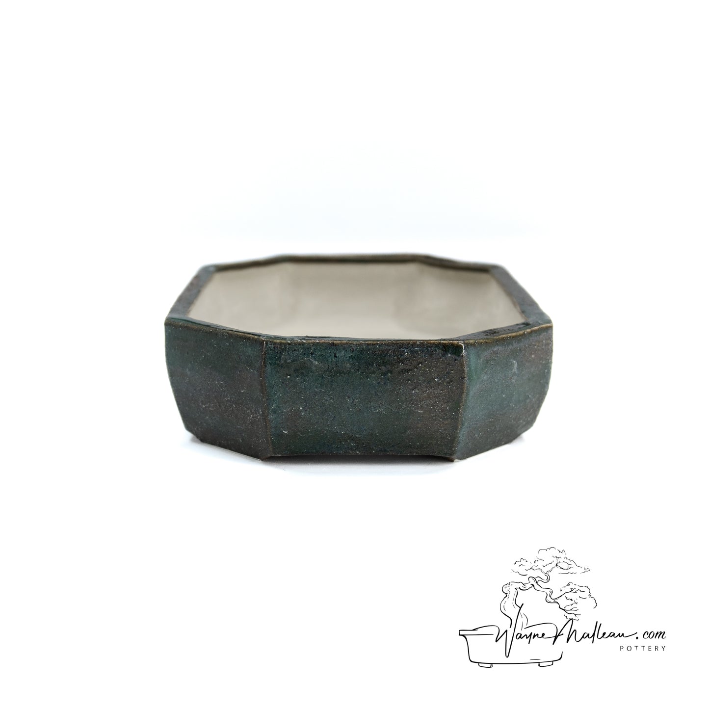 240325162 - slab built rectangle, cut cornered bonsai pot