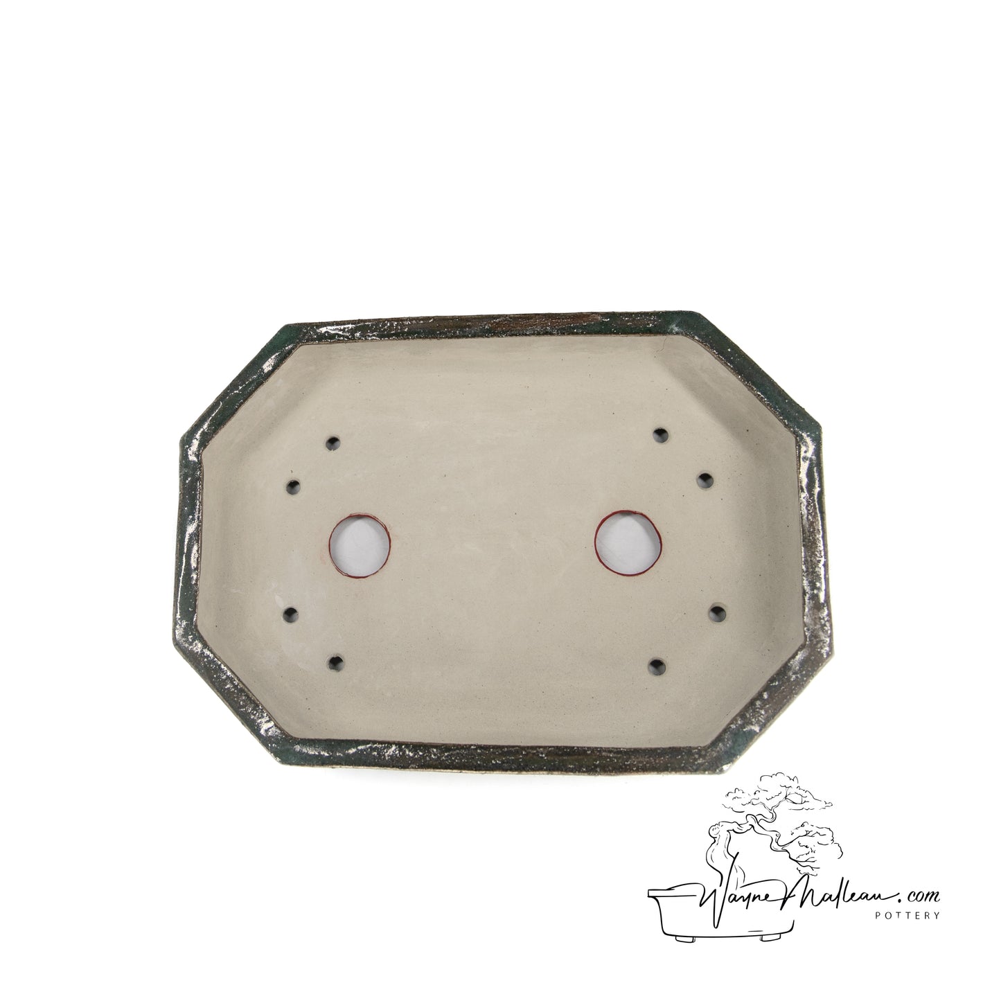240325162 - slab built rectangle, cut cornered bonsai pot