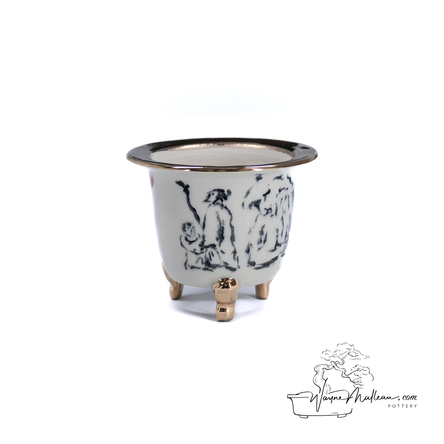 240325176 - royal accented, handpainted neofinetia orchid pot