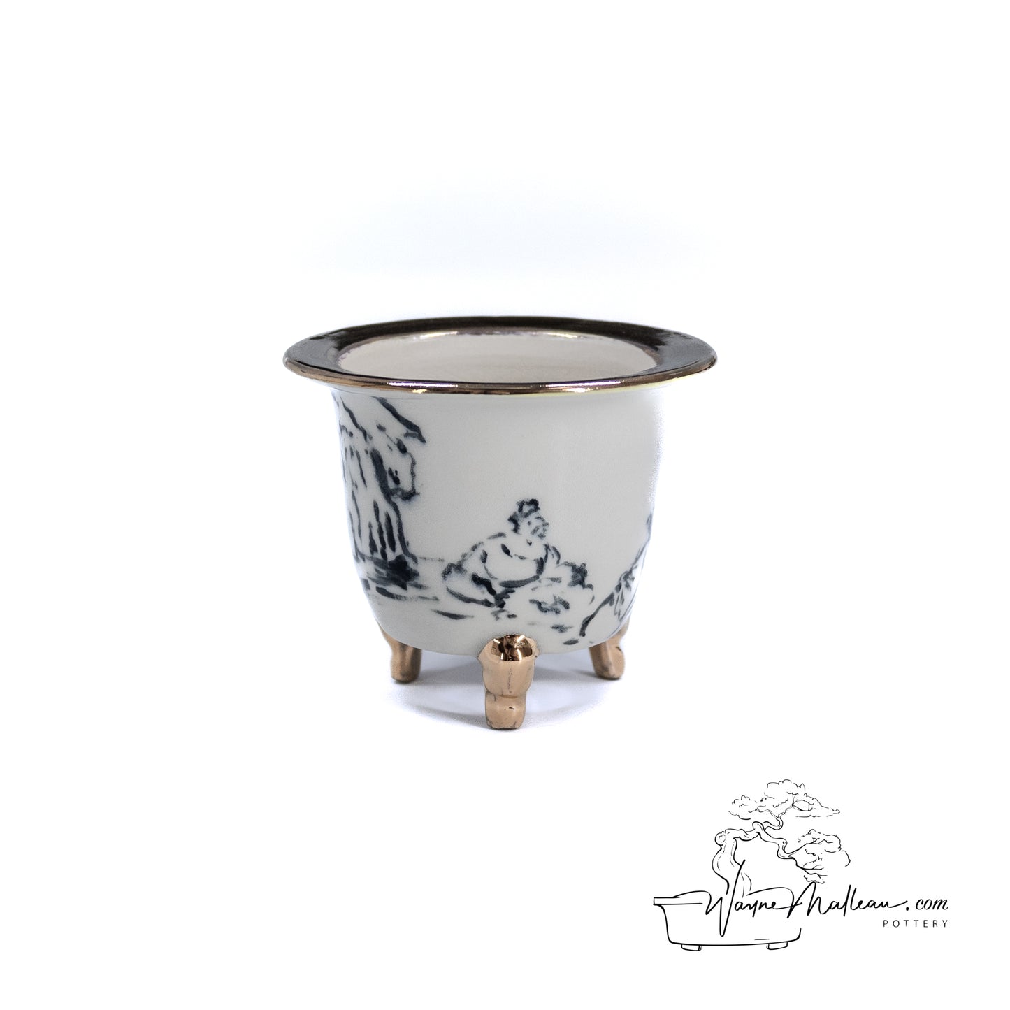 240325176 - royal accented, handpainted neofinetia orchid pot