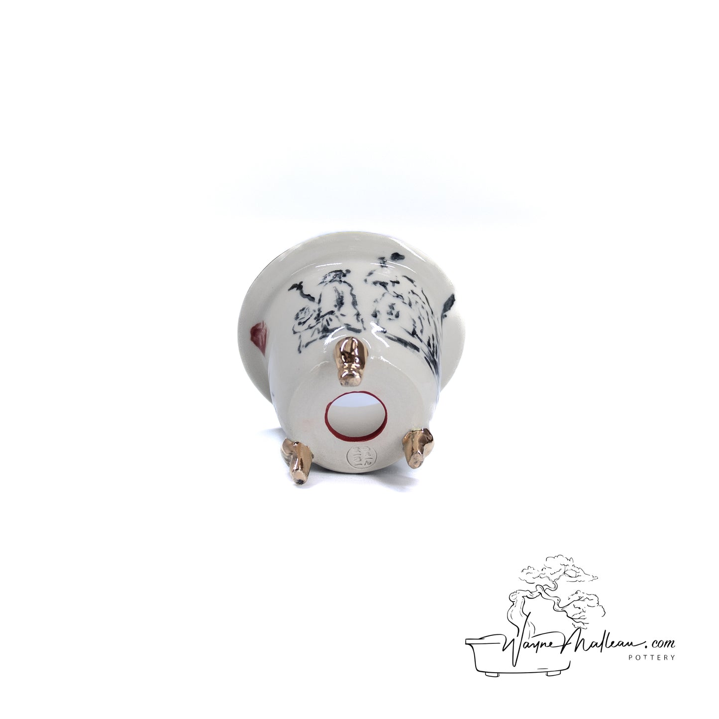 240325176 - royal accented, handpainted neofinetia orchid pot