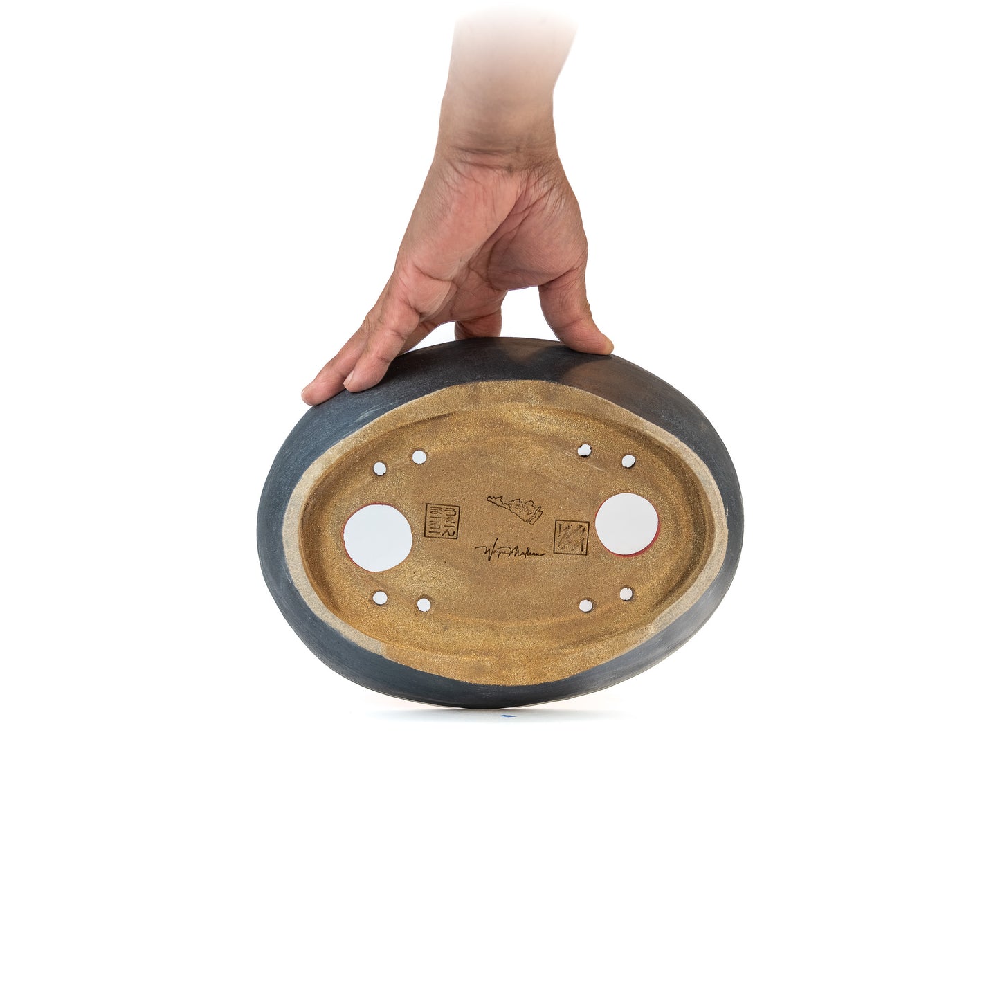 240516200 - slab built oval bonsai pot