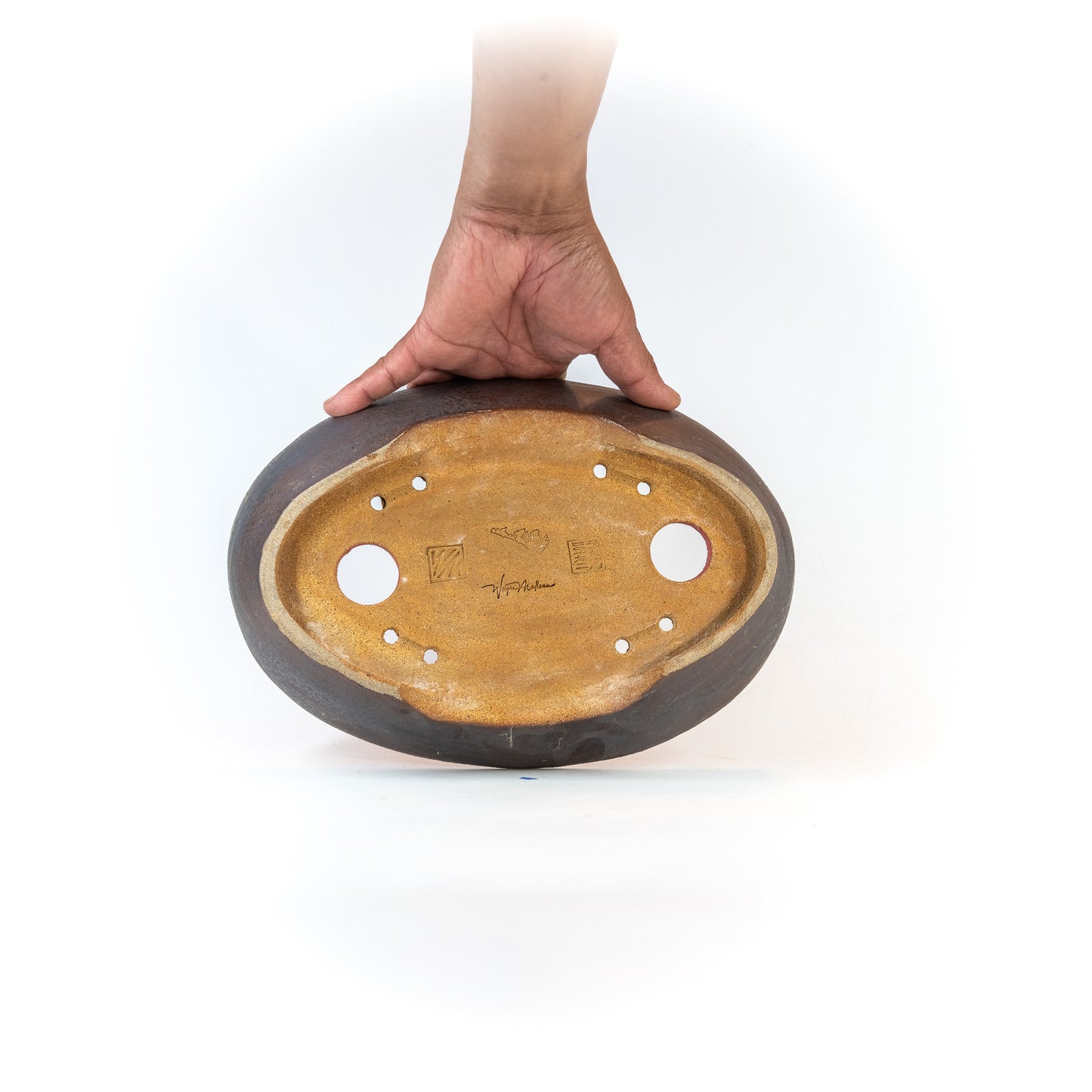 240516198 - slab built oval bonsai pot