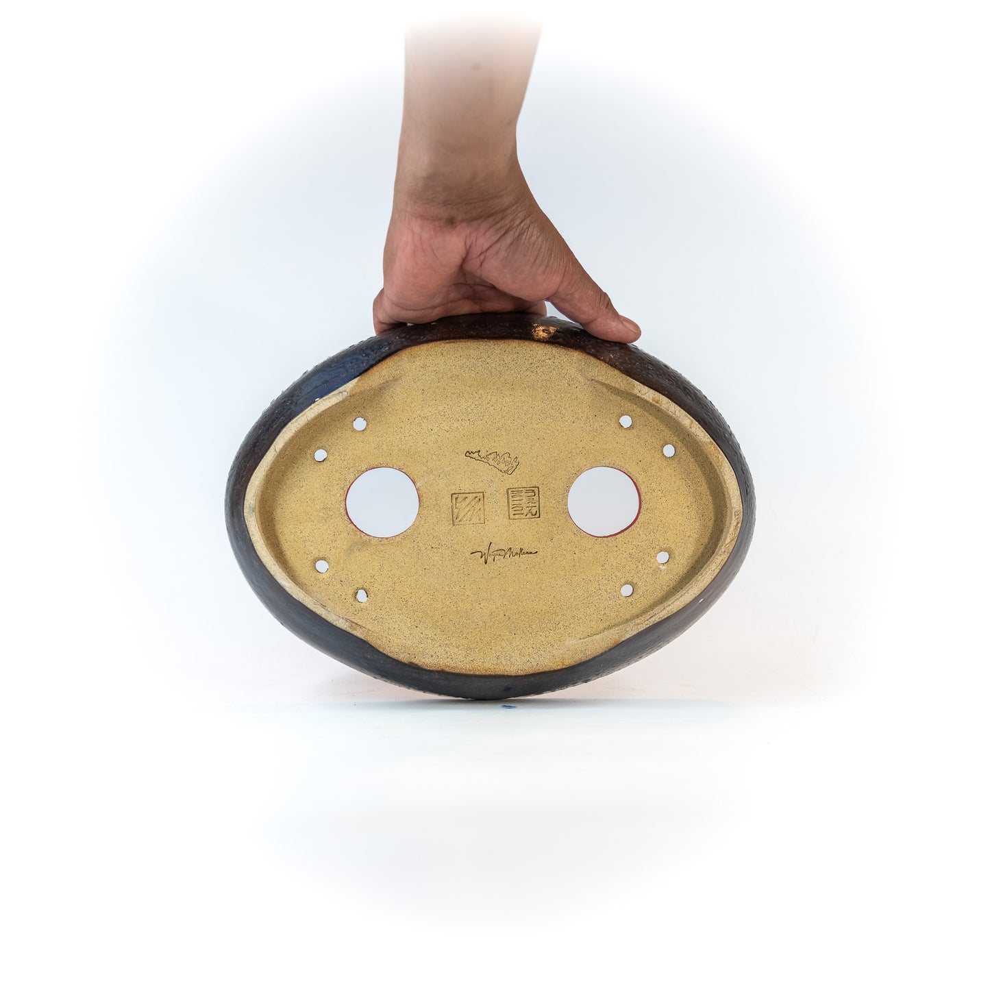 240516197 - slab built oval bonsai pot