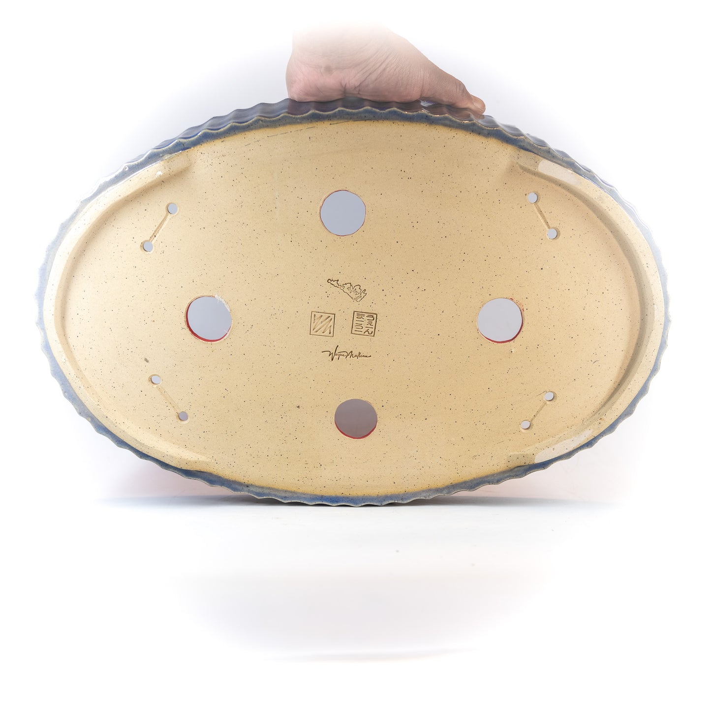 240516196 - slab built oval bonsai pot