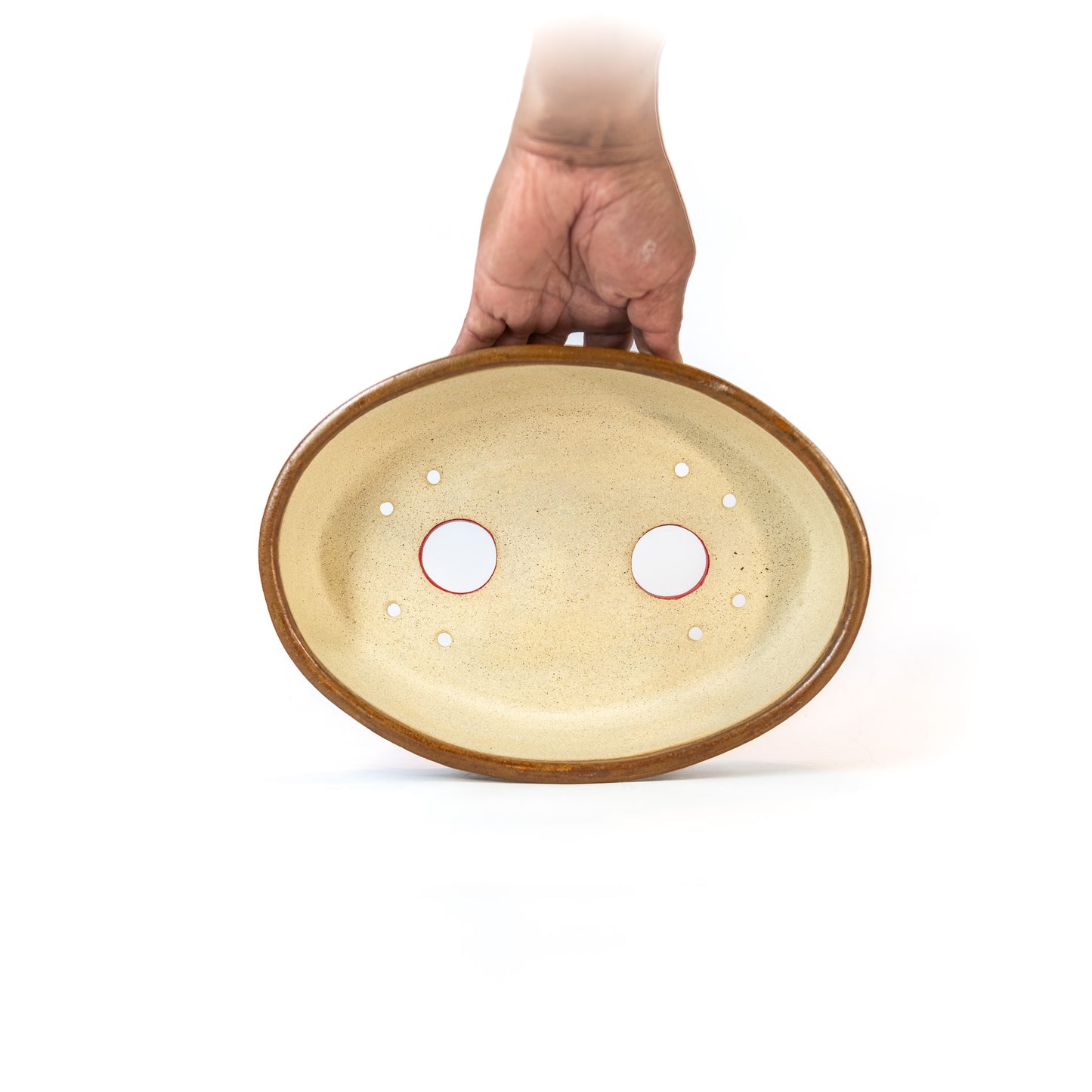 240516228 - slab built oval bonsai pot