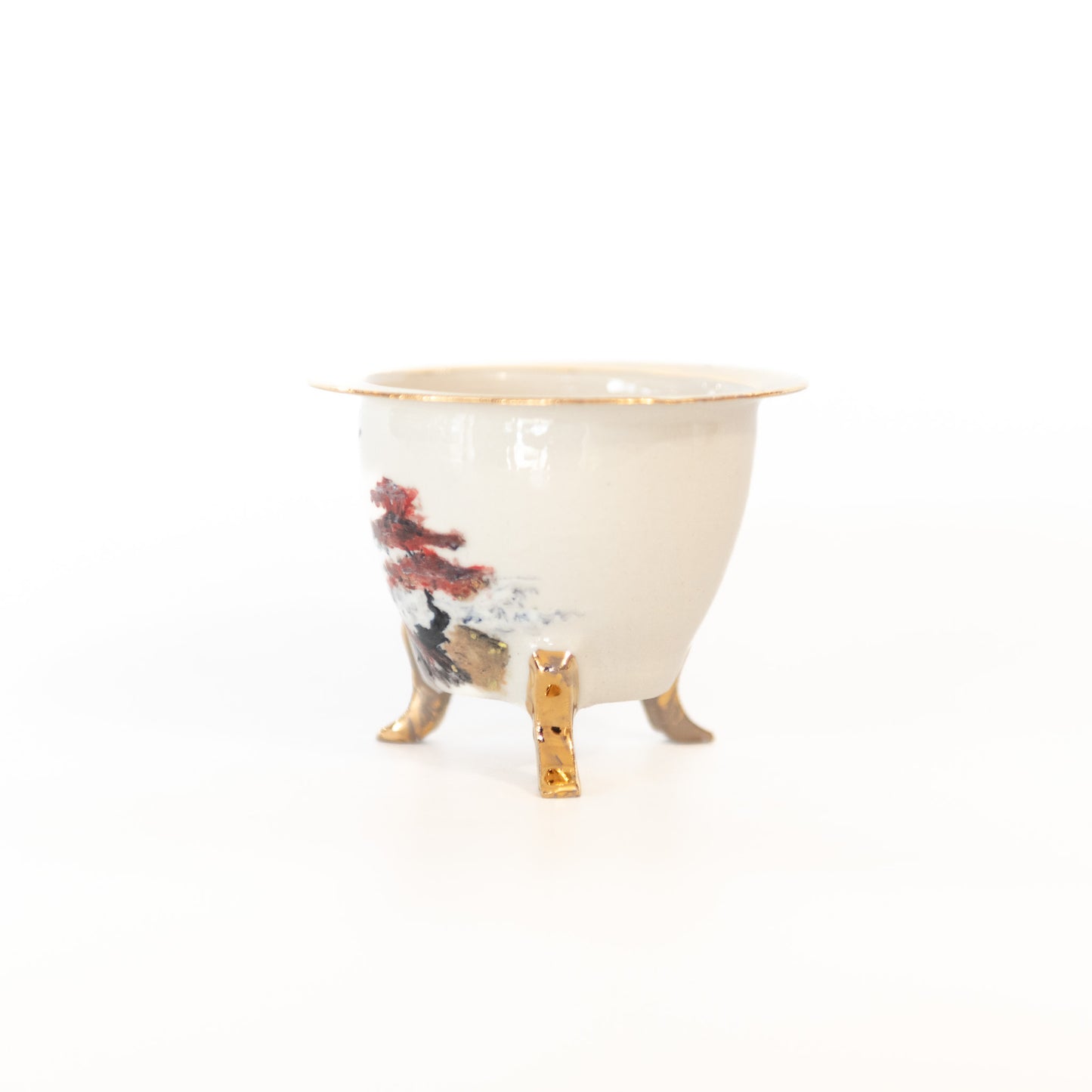 250106544 - royal accented, handpainted neofinetia orchid pot
