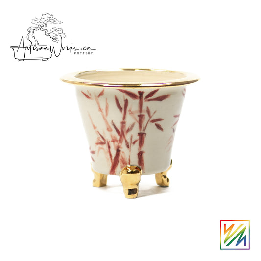 240215106 - royal accented, handpainted neofinetia orchid pot