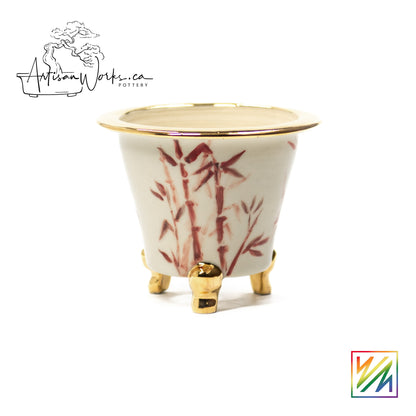 240215106 - royal accented, handpainted neofinetia orchid pot