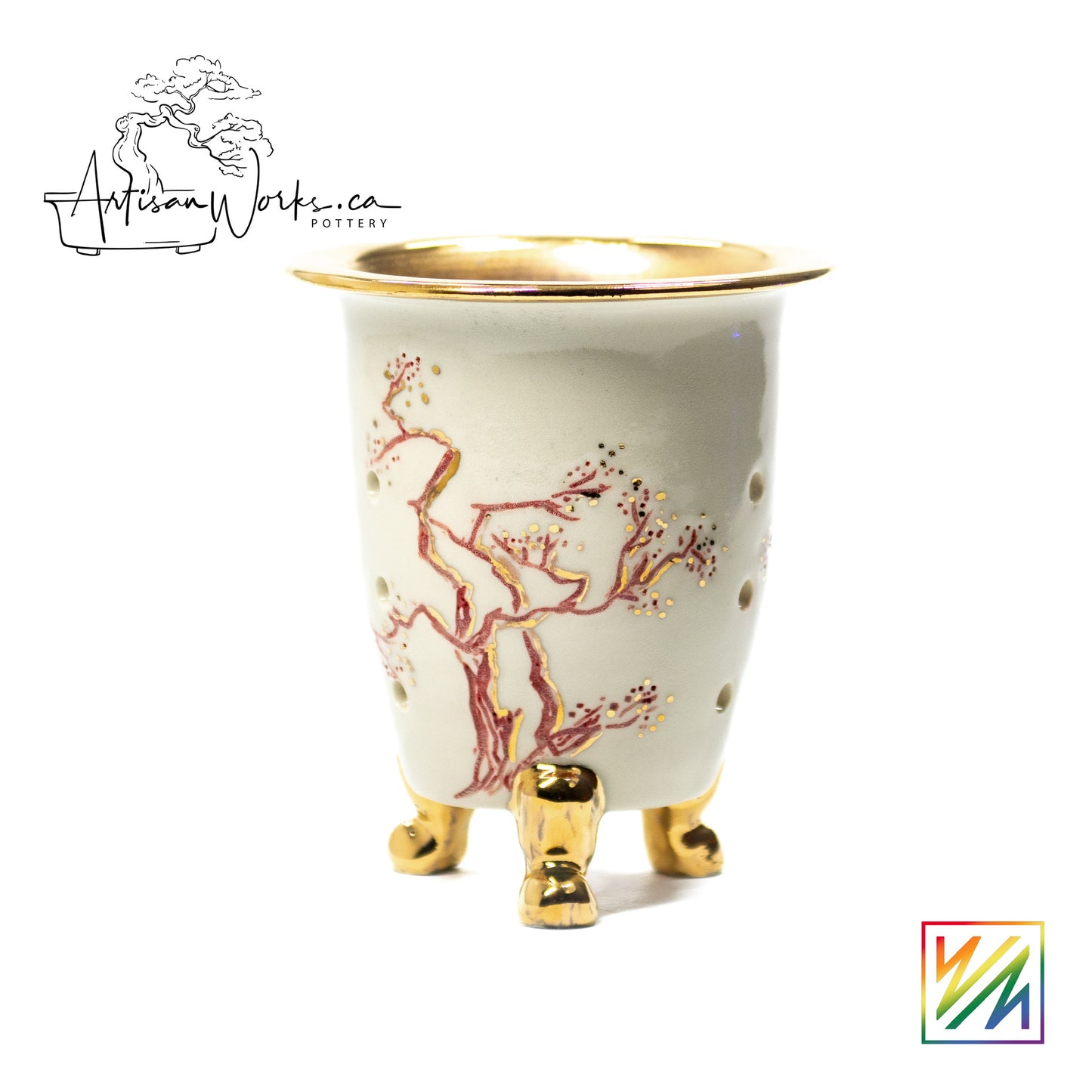 240215107 - royal accented, handpainted deep orchid pot