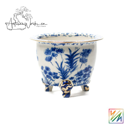 240215109 -royal accented, handpainted neofinetia orchid pot