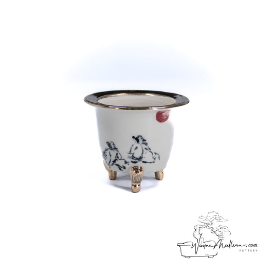 240325176 - royal accented, handpainted neofinetia orchid pot
