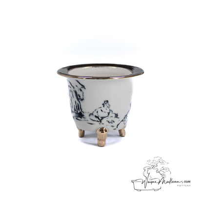 240325176 - royal accented, handpainted neofinetia orchid pot